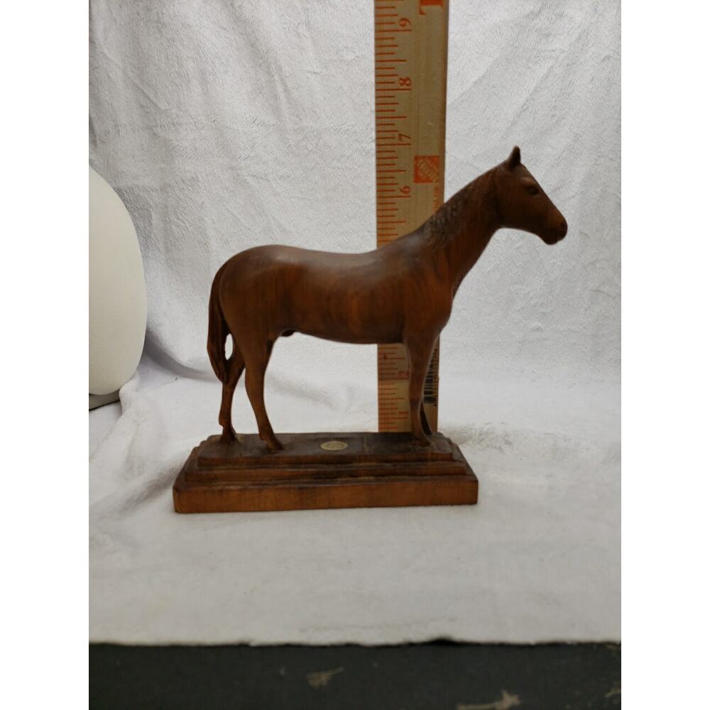 Hand Carved Wood Wooden Horse Figurine Statue Carving *READ*